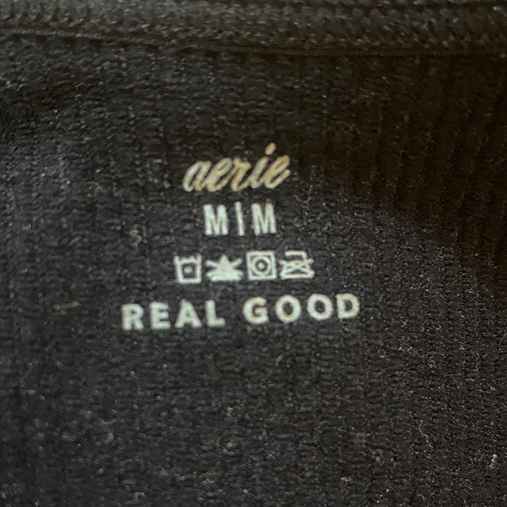 Aerie Black Crop Top with Crisscross Back GUC - Picture 4 of 4